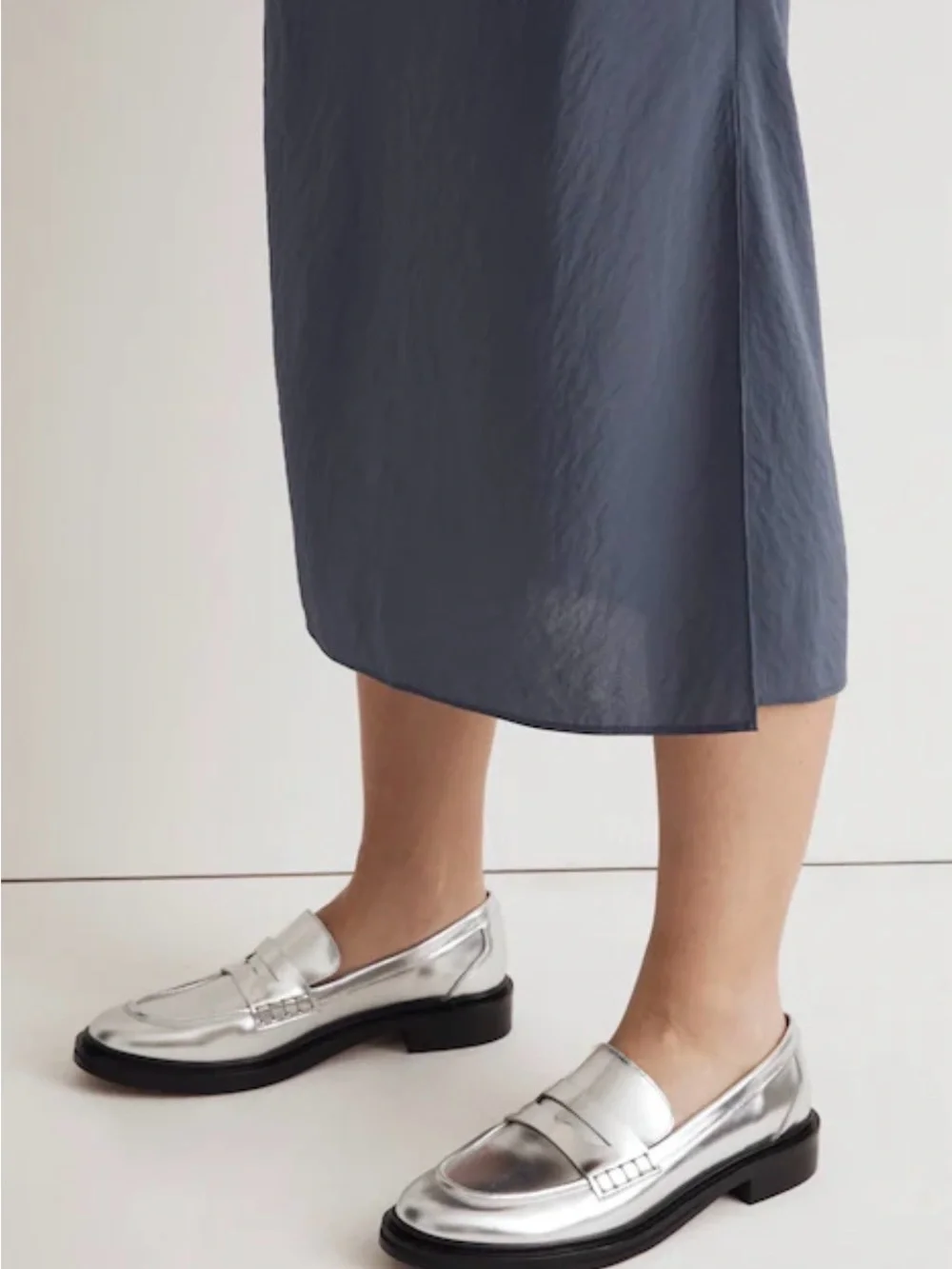 Madewell Silver Loafers